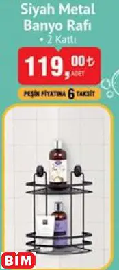 OKYANUS HOME SİYAH METAL BANYO RAFI